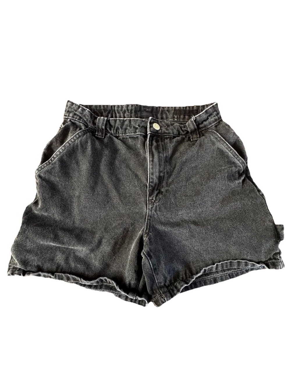 Cotton On Denim Womens Size 6 Black Cargo Strap Skater Grunge Y2K Mom Jean Short